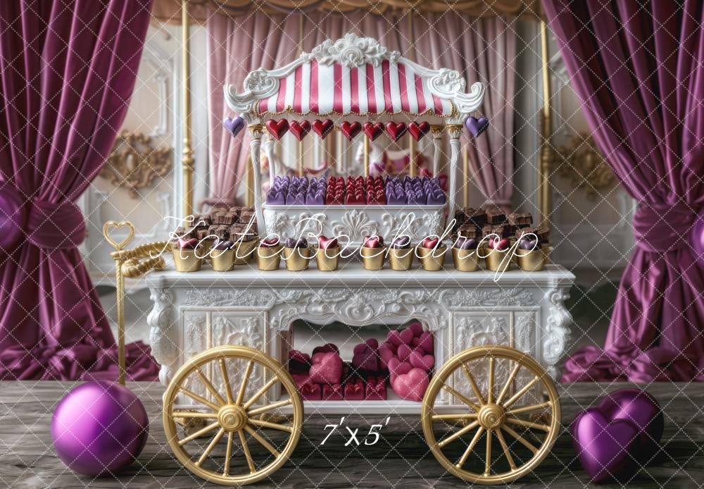 Valentine Chocolade Snoepwagen Foto Achtergrond Designed by Mini MakeBelieve