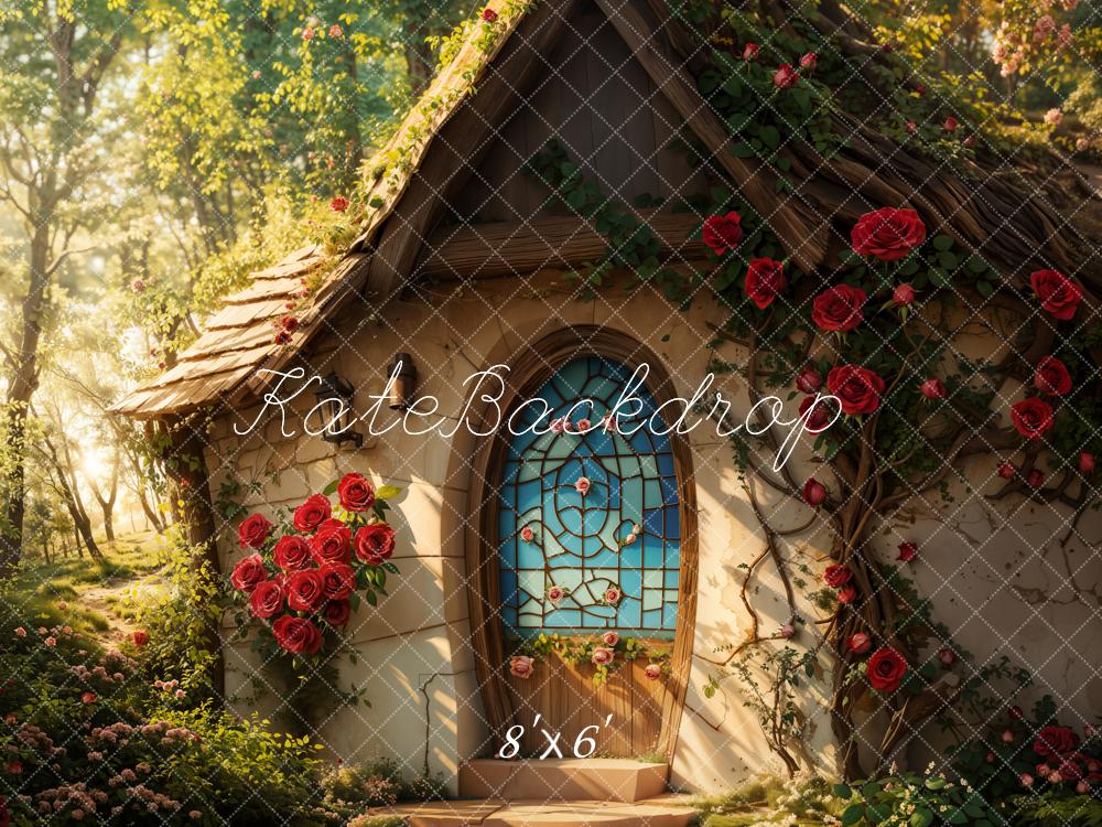 TEST Kate Valentine Fairy Cottage Roses Backdrop Designed by Emetselch