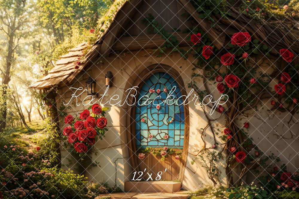 Kate Valentine Fairy Cottage Roses Backdrop Designed by Emetselch