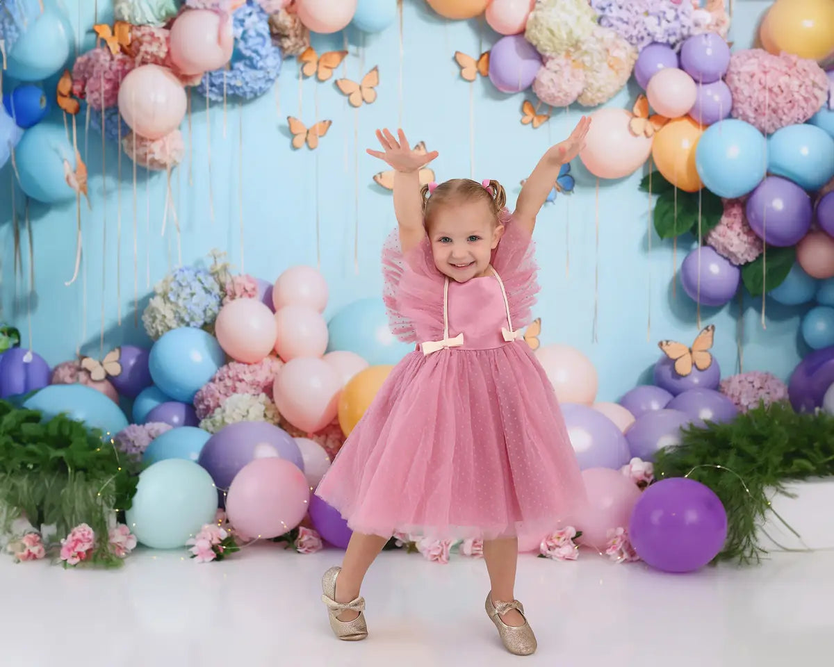 Kate Colorful Balloon Butterfly Wall Backdrop Designed by Emetselch