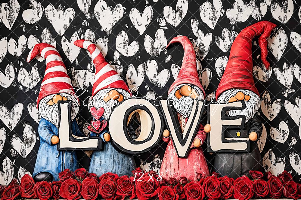 Gnomes Love Roses Foto Achtergrond Designed by Emetselch