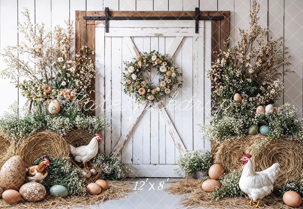 Kate Easter Farmhouse Spring Floral Backdrop Designed by Emetselch