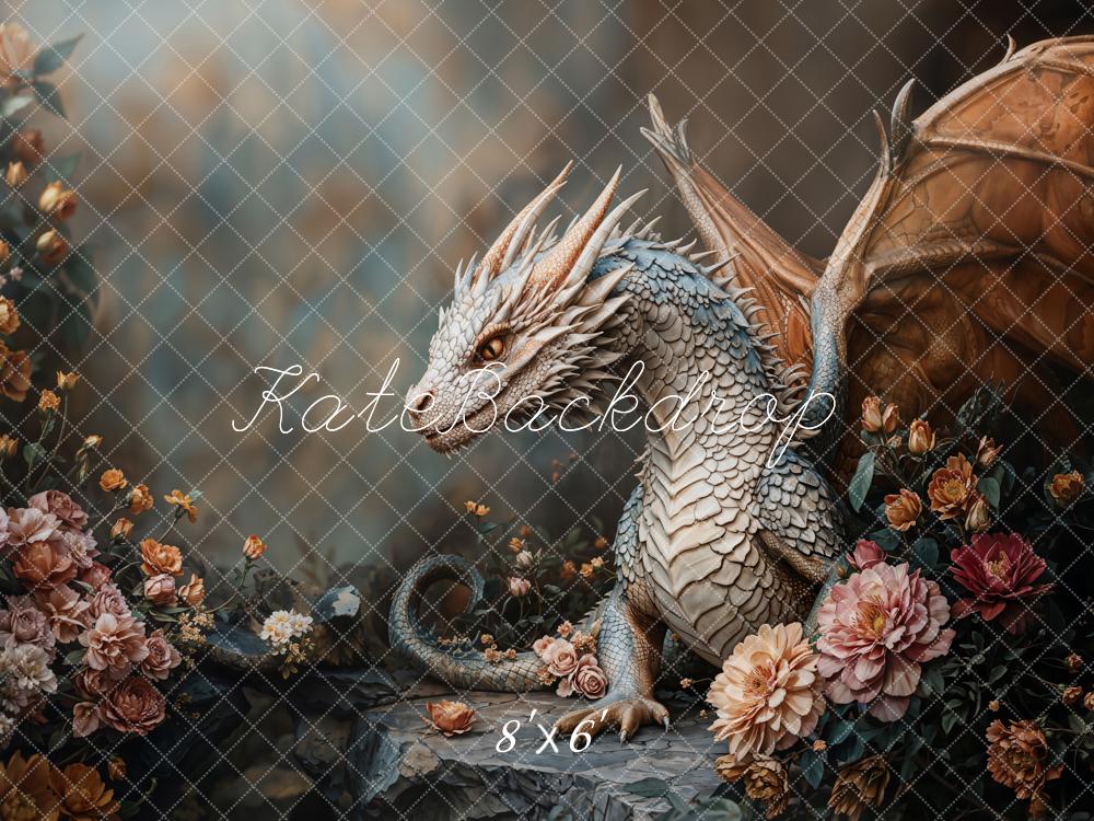 Kate Fantasy Dragon Floral Backdrop Designed by Emetselch