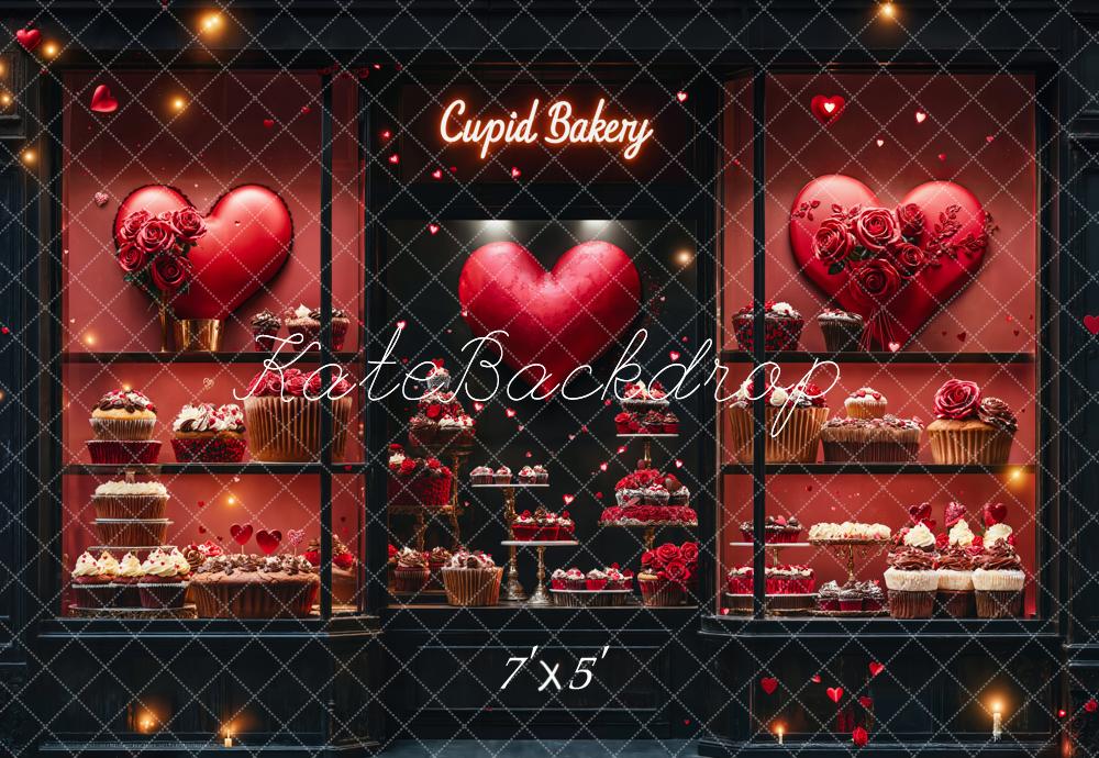 Kate Valentine's Day Bakery Heart Cake Backdrop Designed by Emetselch