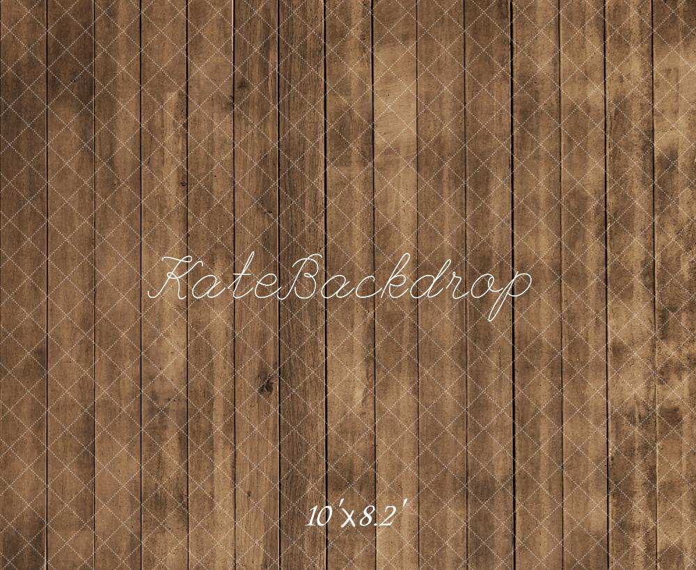 Kate Rustic Wood Plank Brown Floor Backdrop Designed by Kate Image