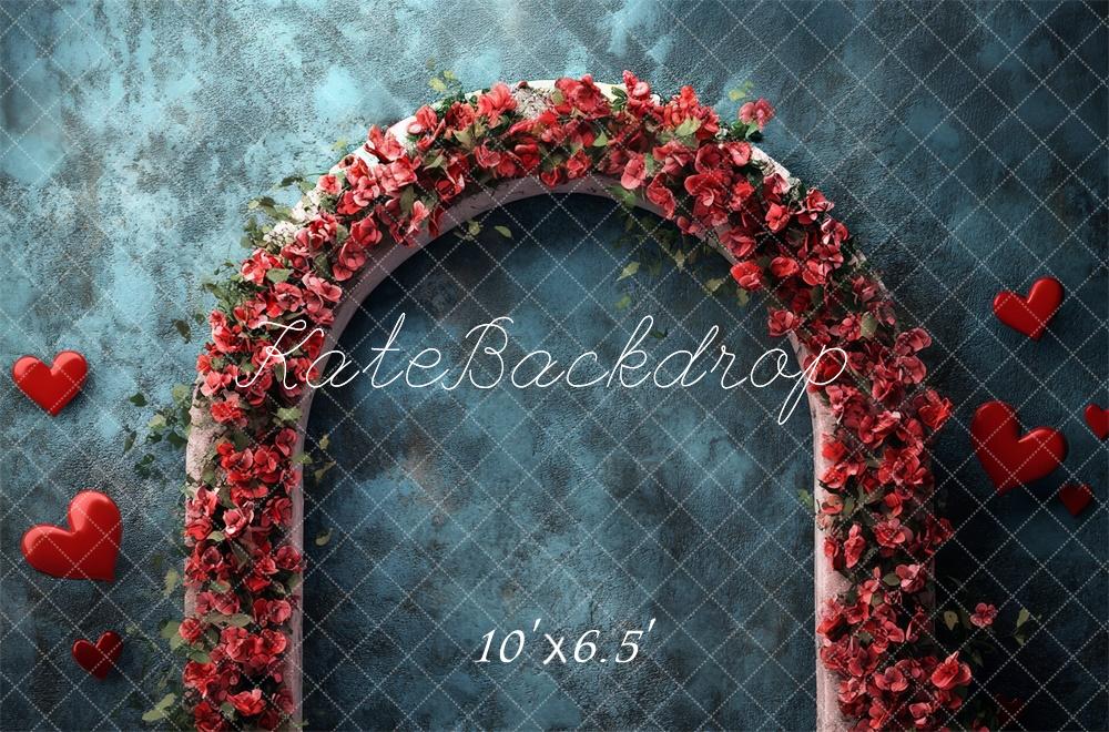 Kate Valentine Arch Floral Teal Urban Backdrop Designed by Lidia Redekopp