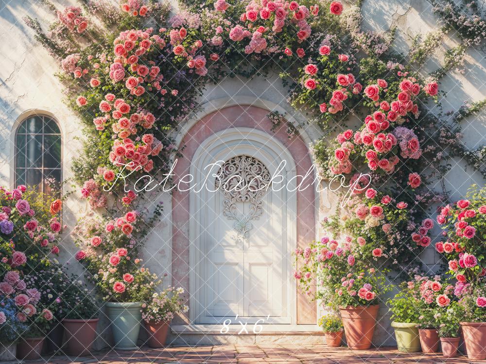 Kate Valentine Floral Arch Door Retro Backdrop Designed by Emetselch