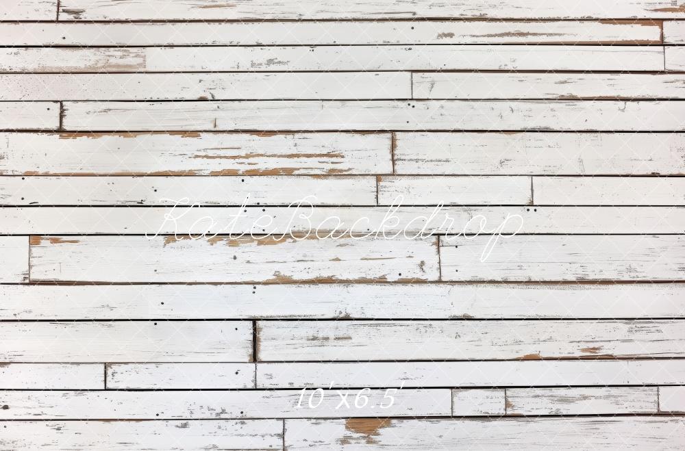 Kate Rustic White Wooden Wall Floor Backdrop Designed by Patty Roberts