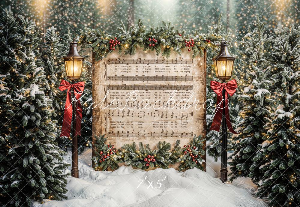 Fondo de Partitura de Árbol de Navidad Designed by Emetselch