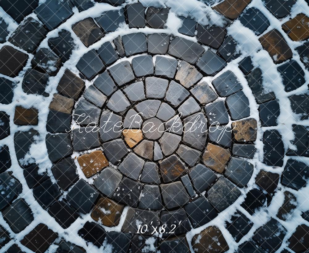 Kate Cobblestone Snowy Spiral Floor Backdrop Designed by Patty Roberts