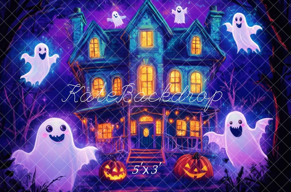 Kate Halloween Ghostly Haunted House Backdrop Designed by Patty Roberts