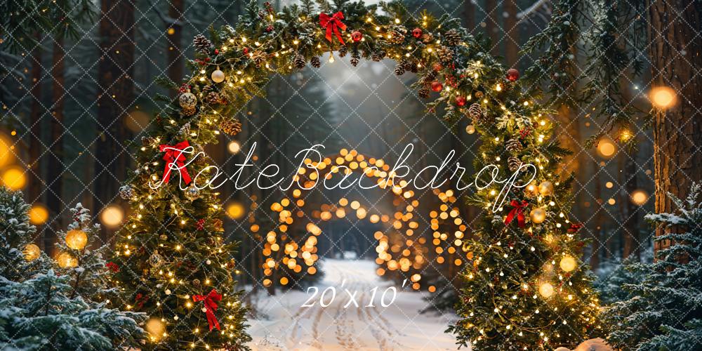 Fondo de Luces de Arco del Bosque de Navidad Diseñado por Emetselch