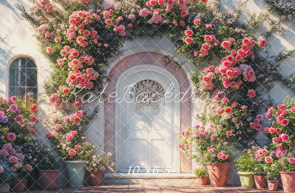 Kate Valentine Floral Arch Door Retro Backdrop Designed by Emetselch