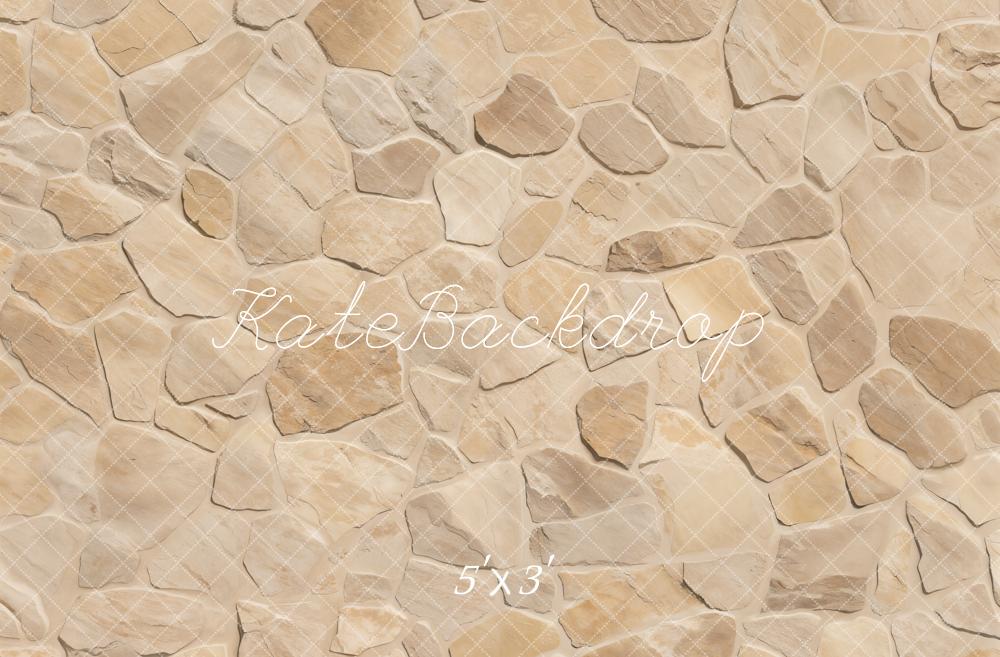 Kate Beige Stone Texture Floor Backdrop Designed by Emetselch