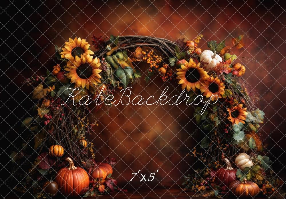 Kate Fall Sunflower Pumpkin Flower Arch Backdrop Designed by Patty Roberts