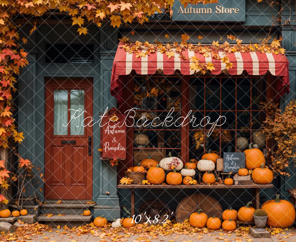 Fall Store Maple Leaf Pumpkin Foto Achtergrond Designed by Emetselch