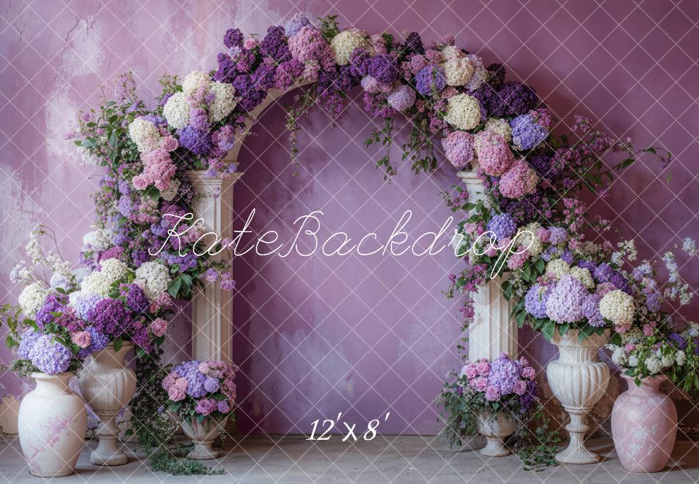 Kate Spring Flower Arch Purple Backdrop Designed by Emetselch