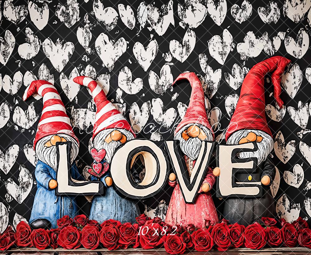 Gnomes Love Roses Foto Achtergrond Designed by Emetselch