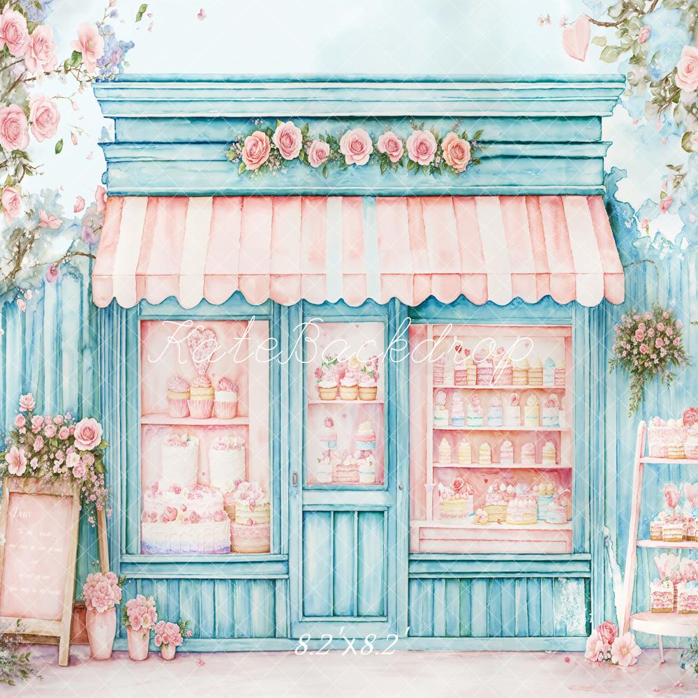 Kate Spring Cartoon Floral Bakery Shop Backdrop Designed by Emetselch