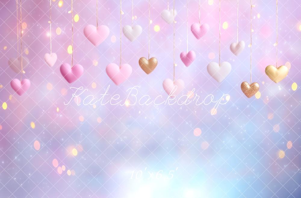 Kate Valentine Heart Pastel Bokeh Backdrop Designed by Patty Roberts