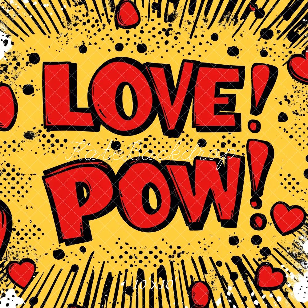 Kate Valentine Comic Pop Art Love Backdrop Designed by Patty Roberts