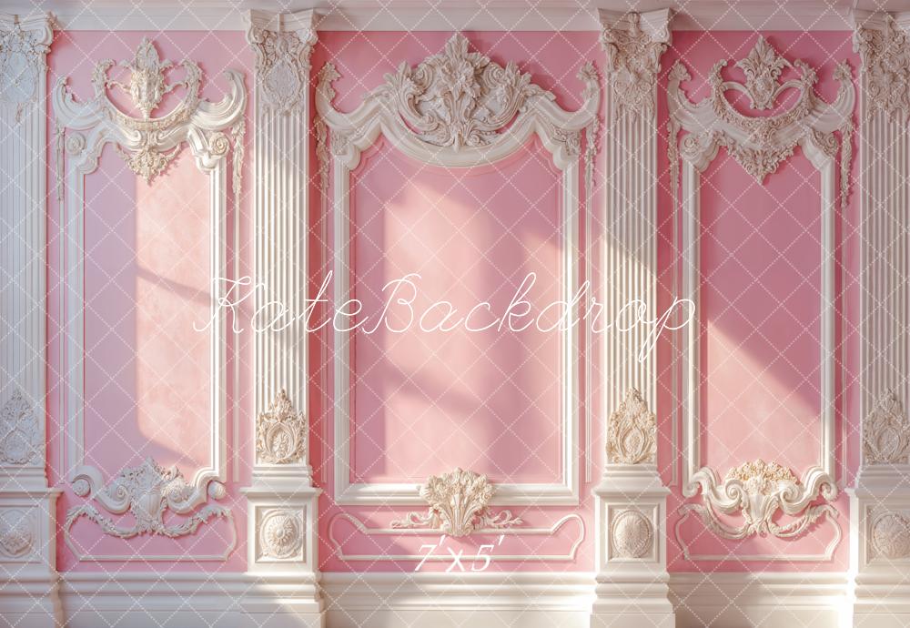 Kate Elegant Pink Vintage Wall Sunlight Backdrop Designed by Emetselch