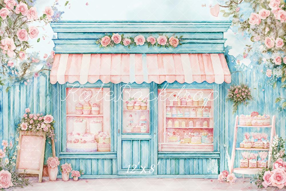 Kate Spring Cartoon Floral Bakery Shop Backdrop Designed by Emetselch