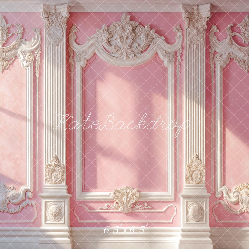 Kate Elegant Pink Vintage Wall Sunlight Backdrop Designed by Emetselch