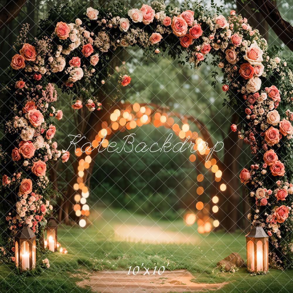 Kate Spring Flower Arch Lights Wedding Backdrop Designed by Emetselch