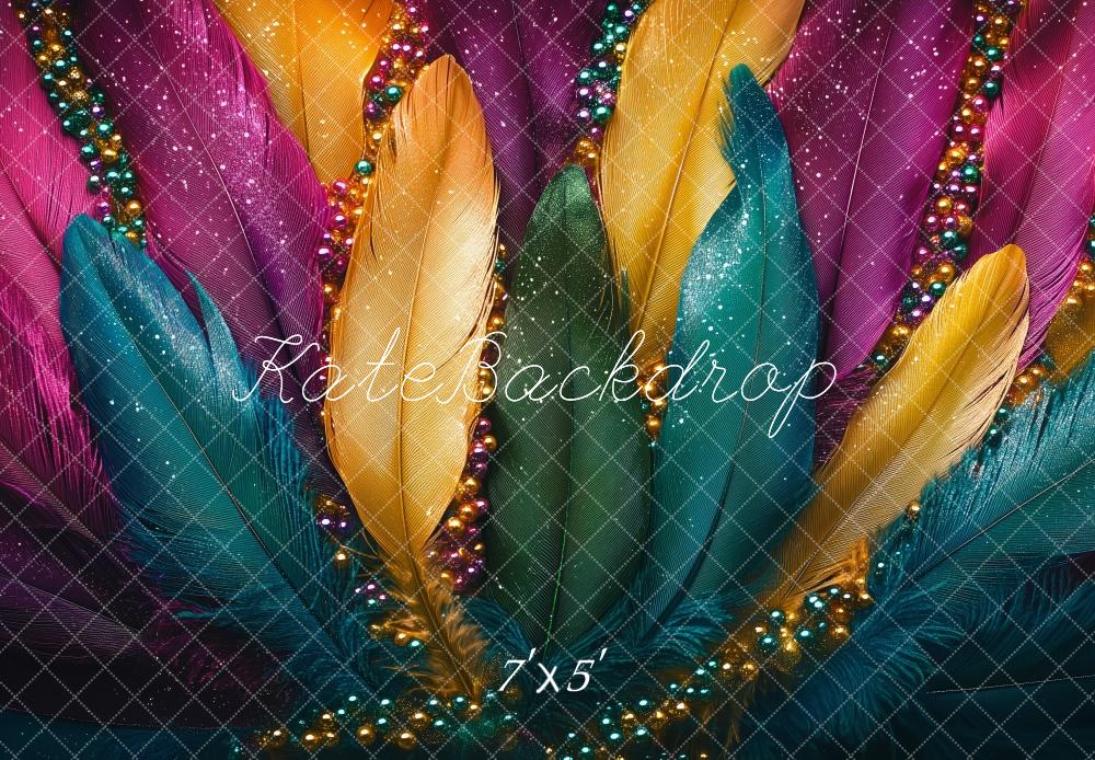 Kate Carnival Colorful Feather Beads Backdrop Designed by Patty Roberts