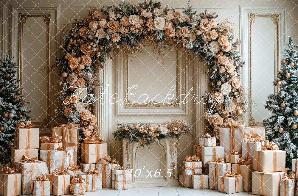 Kate Christmas Floral Arch Gifts Retro Backdrop Designed by Patty Roberts