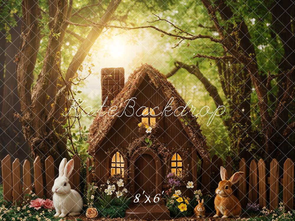 Kate Easter Forest Bunny Cottage Backdrop Designed by Emetselch