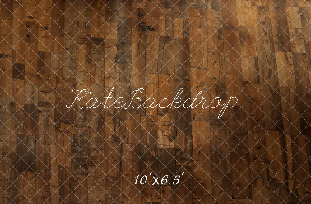 Kate Dark Brown Vintage Wood Floor Backdrop Designed by Kate Image