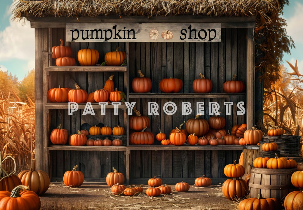 Fondo de Tienda de Calabazas de Cosecha de Otoño Diseñado por Patty Robert