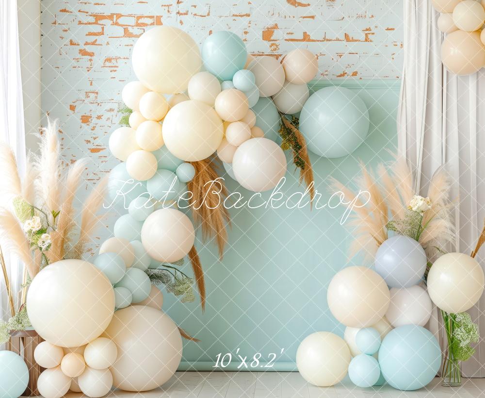 TEST Boho Pastel Blue Foto Achtergrond Designed by Patty Roberts