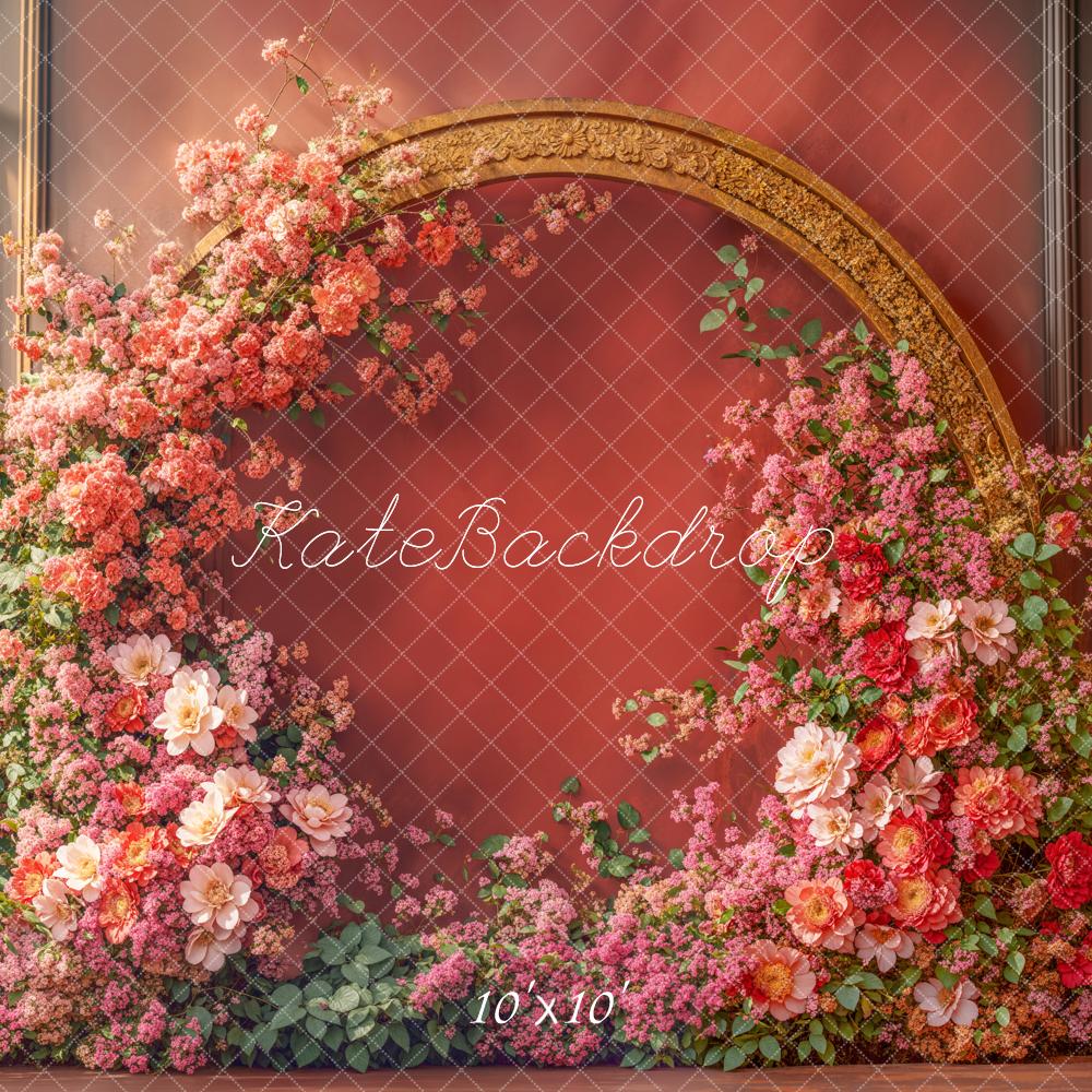 Kate Spring Flower Arch Elegant Red Backdrop Designed by Emetselch