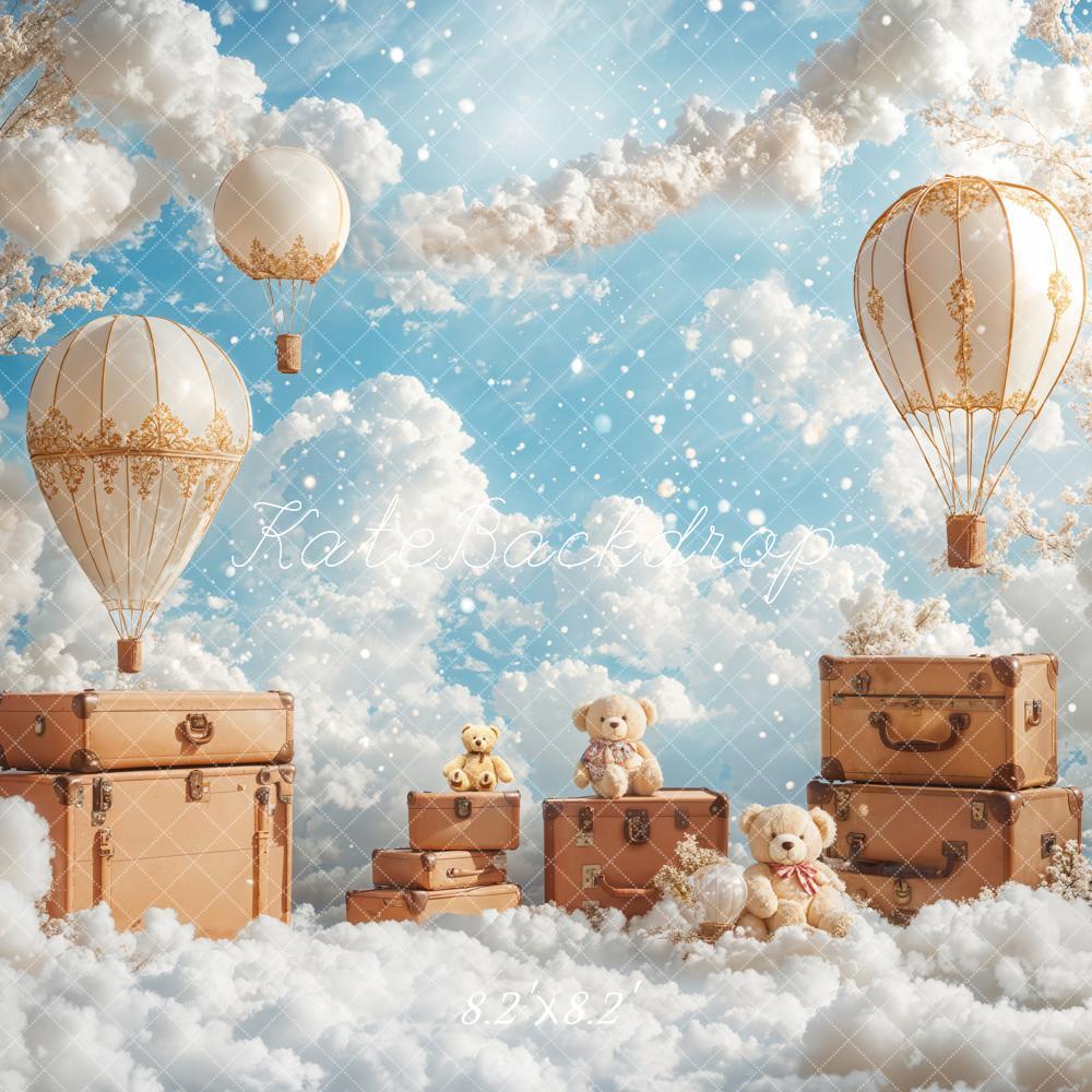 Hot Air Balloons Clouds Travel Sky Foto Achtergrond Designed by Emetselch