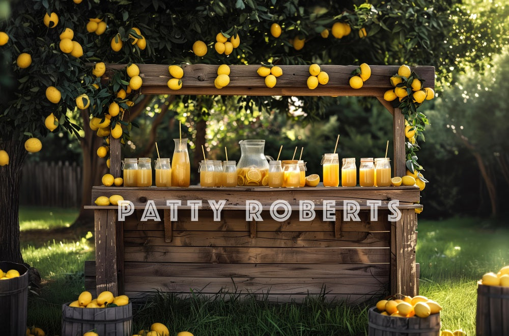 Kate Summer Forest Yellow Lemonade Stand Backdrop Designed by Patty Robert