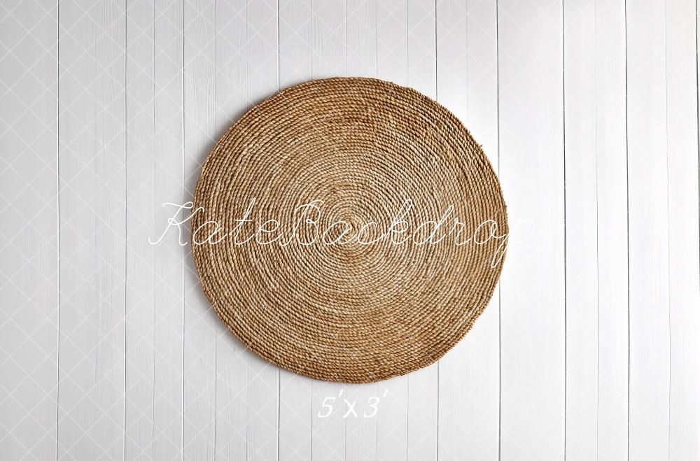 Fondo de Piso Circular Natural Tejido para Recién Nacidos Diseñado por Mini MakeBelieve