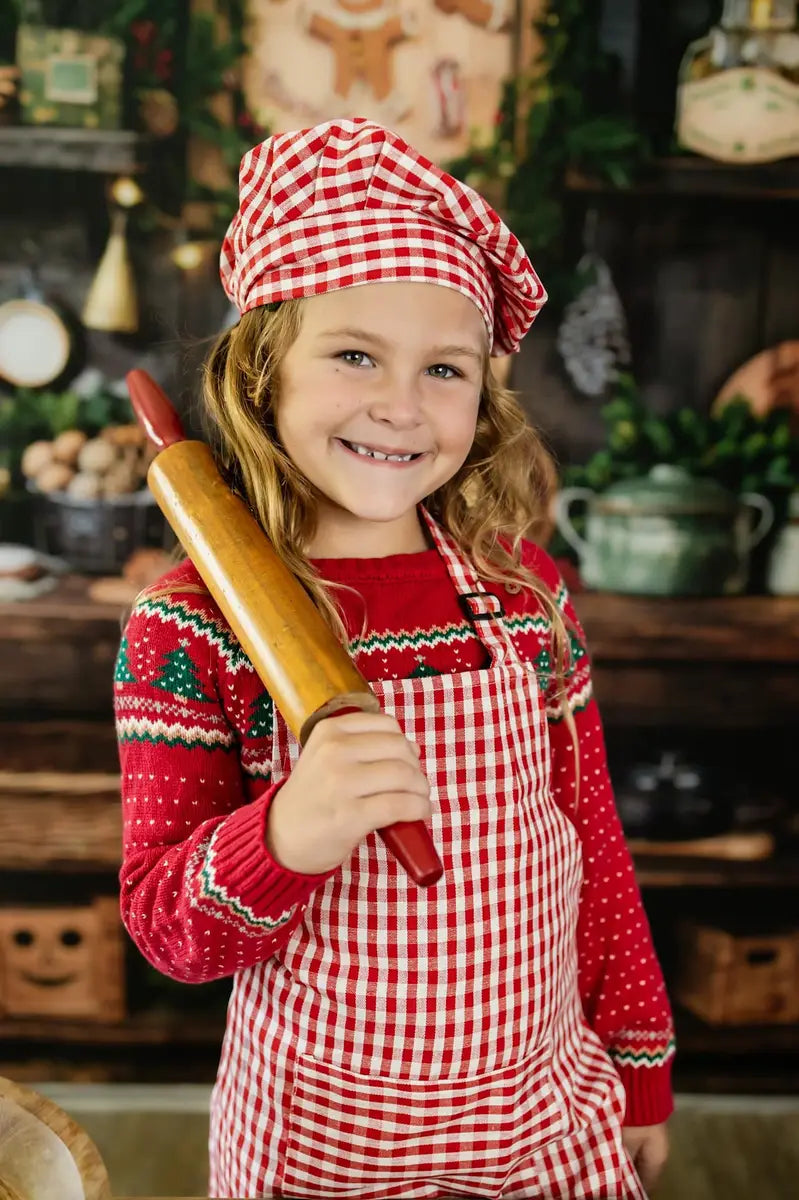 Kate Winter Christmas Vintage Wooden Kitchen Backdrop Designed by Emetselch