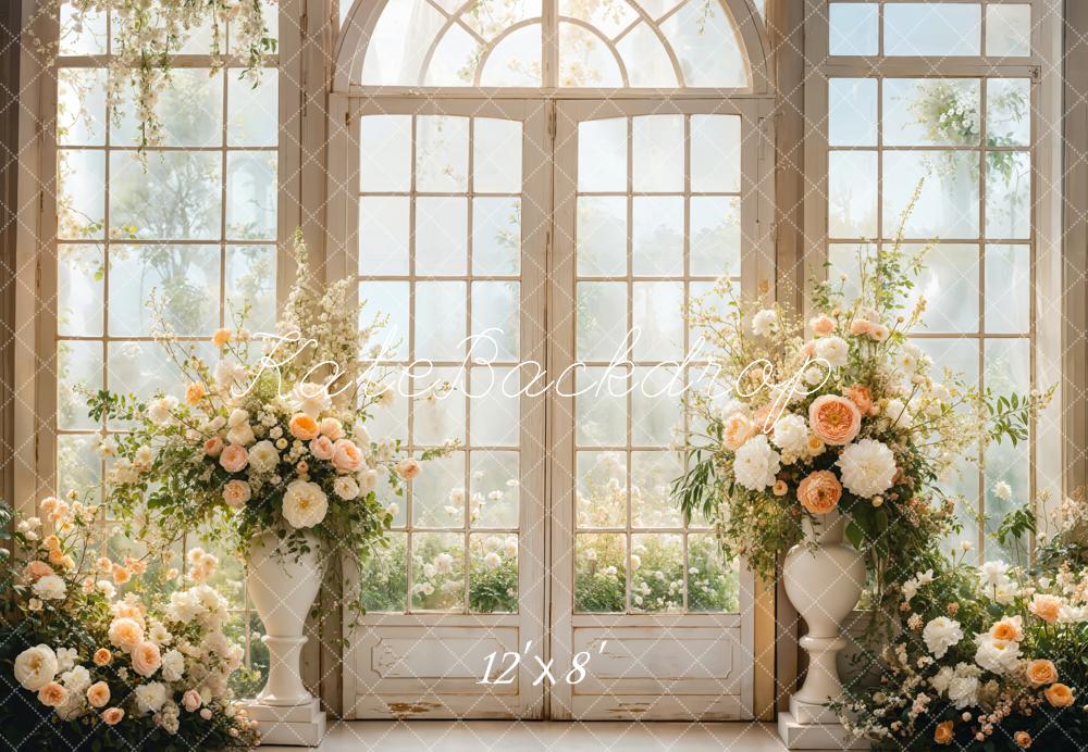 Kate Wedding Floral Arched Window Backdrop Designed by Emetselch