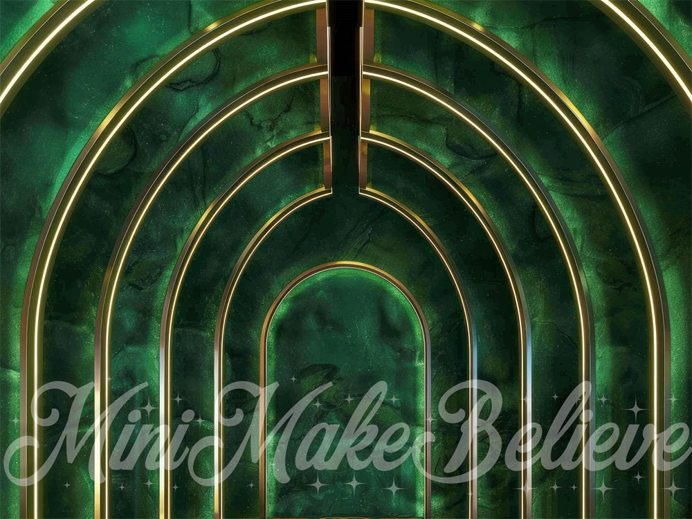Sfondo Arcobaleno Disco Malvagio Verde Scuro Progettato da Mini MakeBelieve