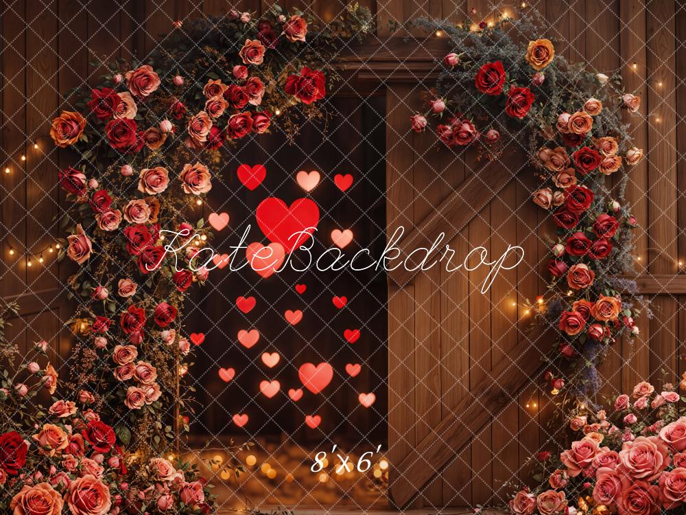 Kate Valentine's Day Romantic Flower Barn Backdrop Designed by Emetselch