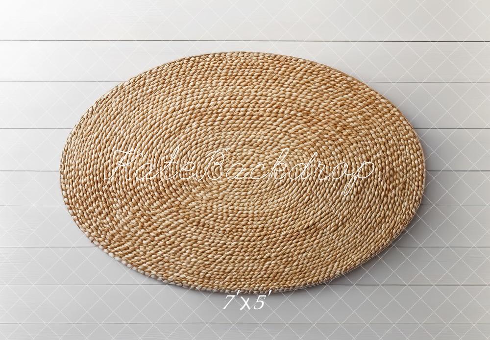 Kate Newborn Natural Woven Oval Floor Backdrop Designed by Mini MakeBelieve