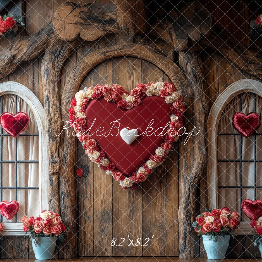 Valentine Hart Rozen Hobbit Huis Foto Achtergrond Designed by Mini MakeBelieve