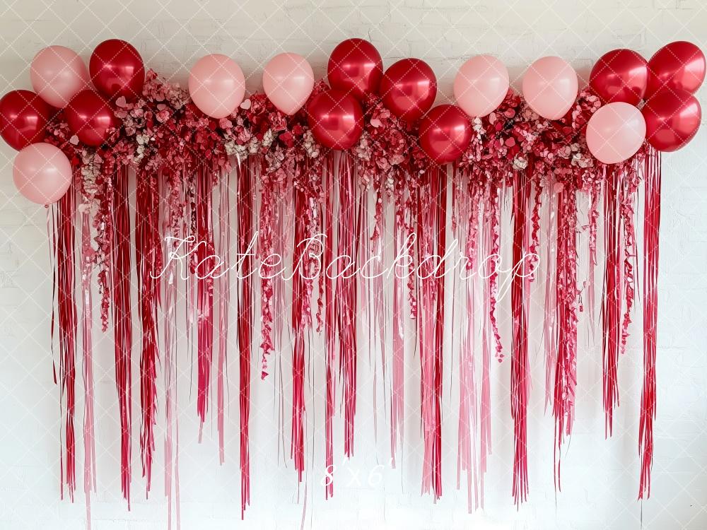 Kate Valentine Red Pink Balloon Floral Backdrop Designed by Patty Roberts