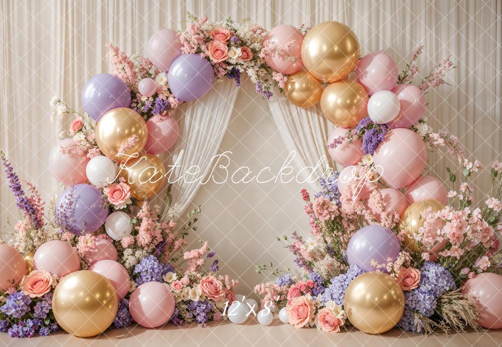 Kate Cake Smash Flower Arch Balloon Backdrop Designed by Emetselch