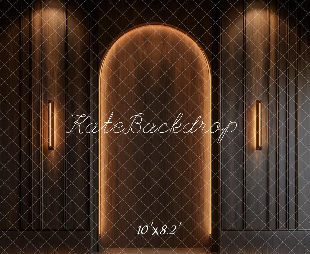 Kate Brown Boudoir Wood Wall with Light Outline Backdrop Designed by Mini MakeBelieve