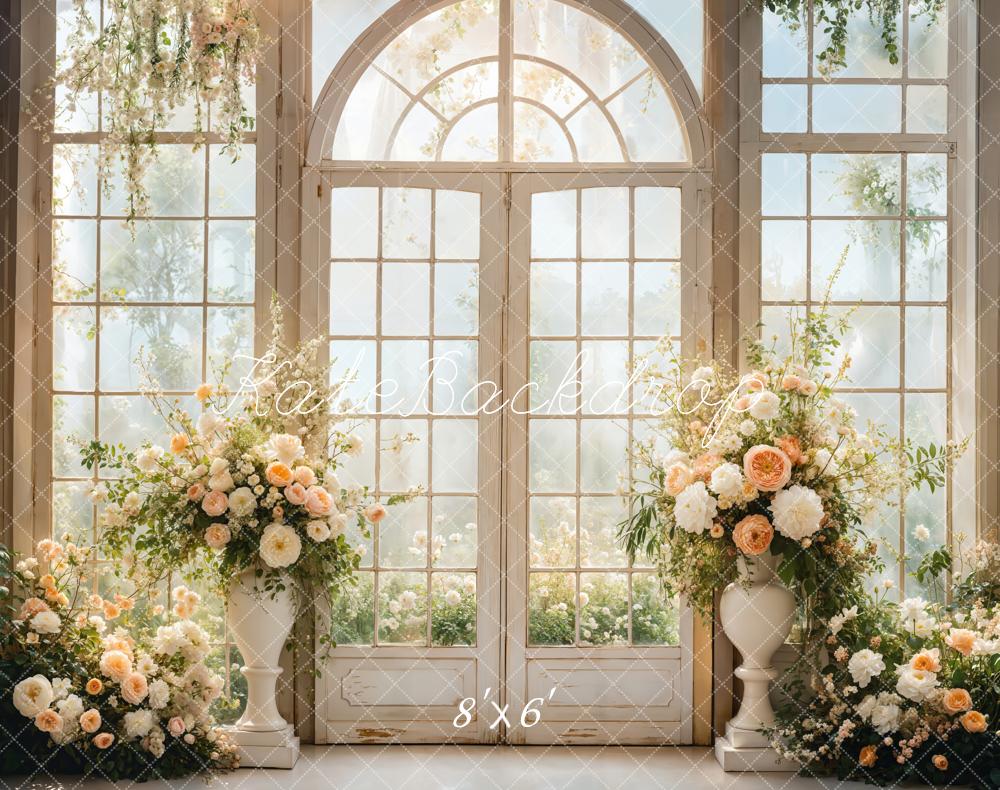 Kate Wedding Floral Arched Window Backdrop Designed by Emetselch