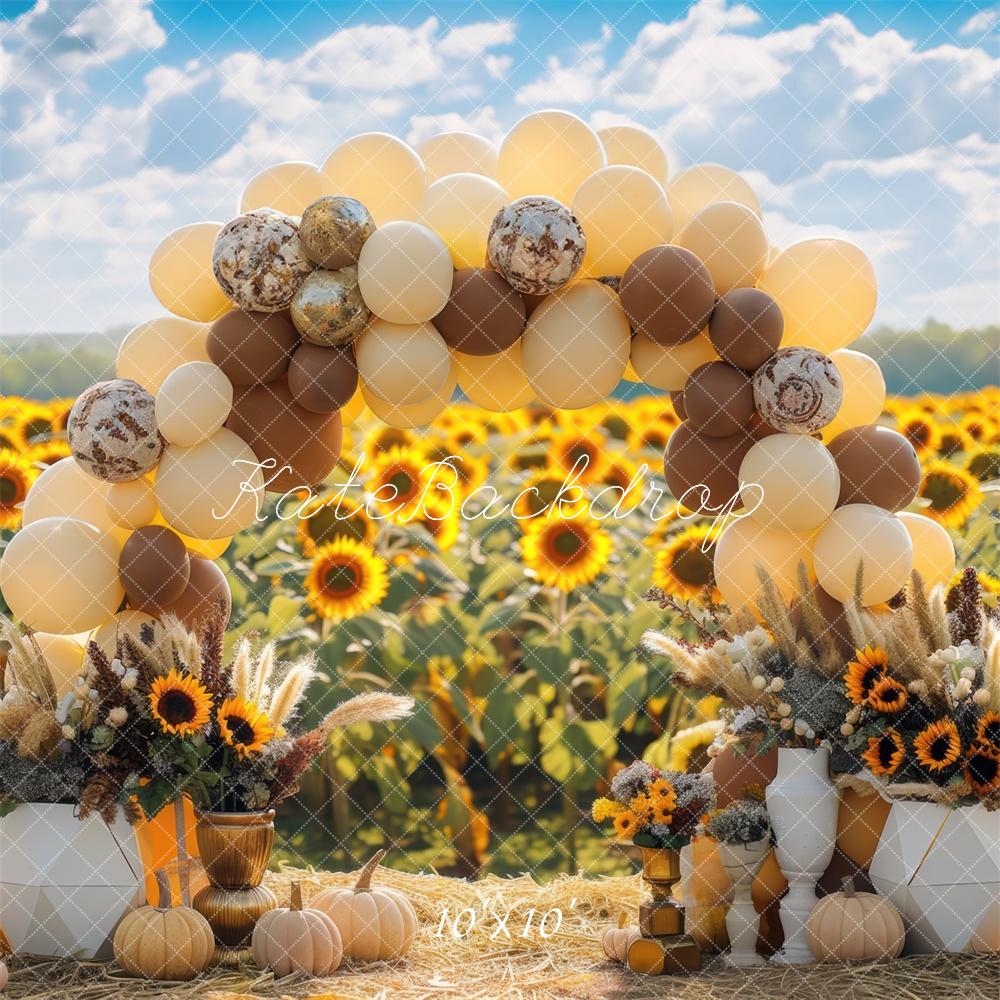 Fall Zonnebloem Ballonboog Foto Achtergrond Designed by Mini MakeBelieve